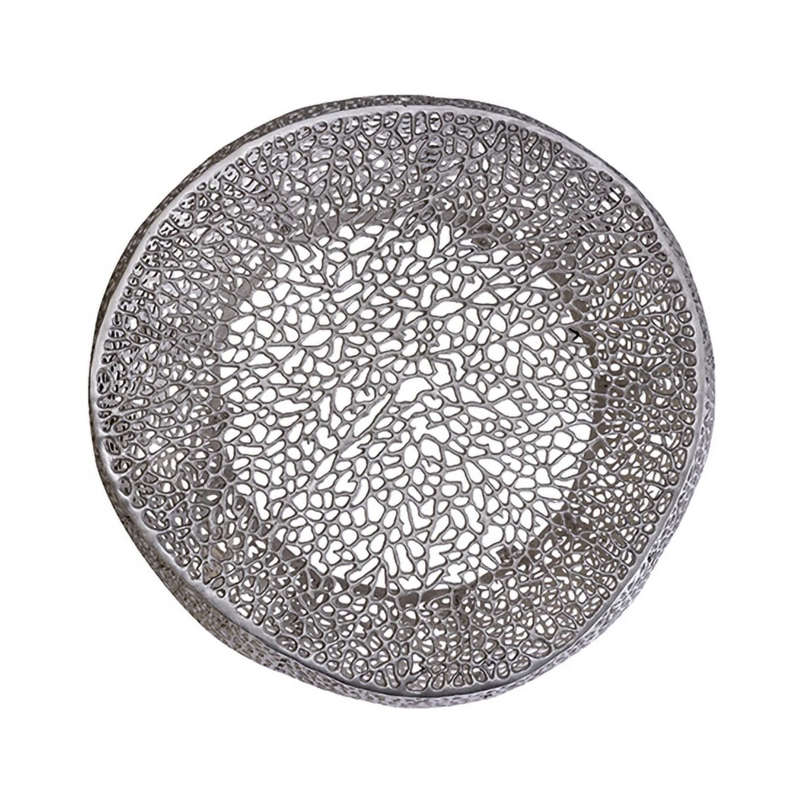 CT3502-32 Round Coffee Table Made with Aluminum in Silver Color - Curated Treasures Market