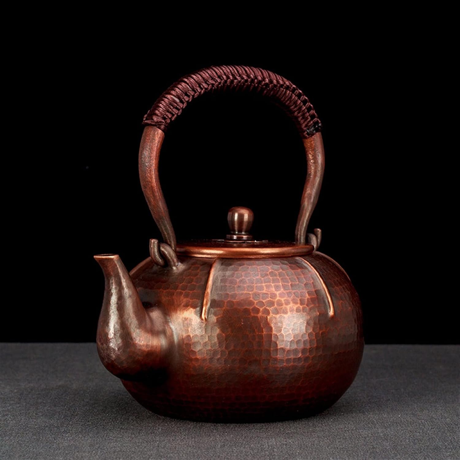 Teapot Copper Tea Kettle Uncoated Red Copper Boiling Water Tea Pot for Electric Ceramic Stove Teapot High-End Gift Tea Set 1.3L Tea Kettle