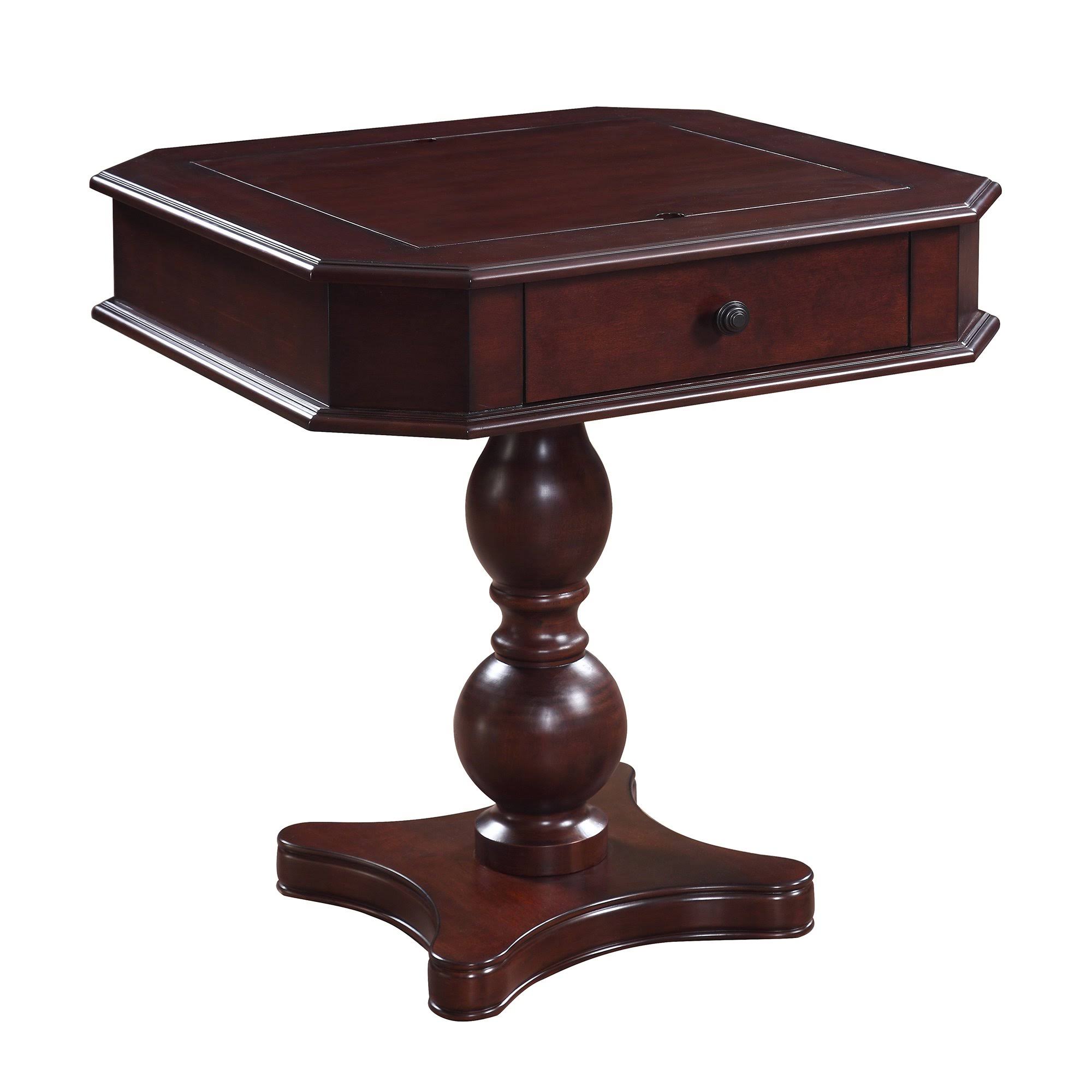 Carmelli NG2995 Fortress Chess Checkers u0026 Backgammon Pedestal Game Table u0026 Chairs Set - Mahogany