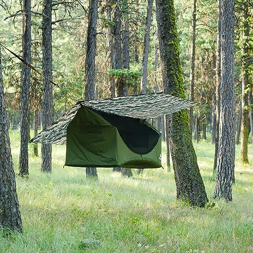 Haven Tents Lay Flat Hammock Tent - Waterproof Tent & Camping Hammock with Mosquito Net - Includes Insulated Pad and Rainfly - Haven Tent, Haven XL