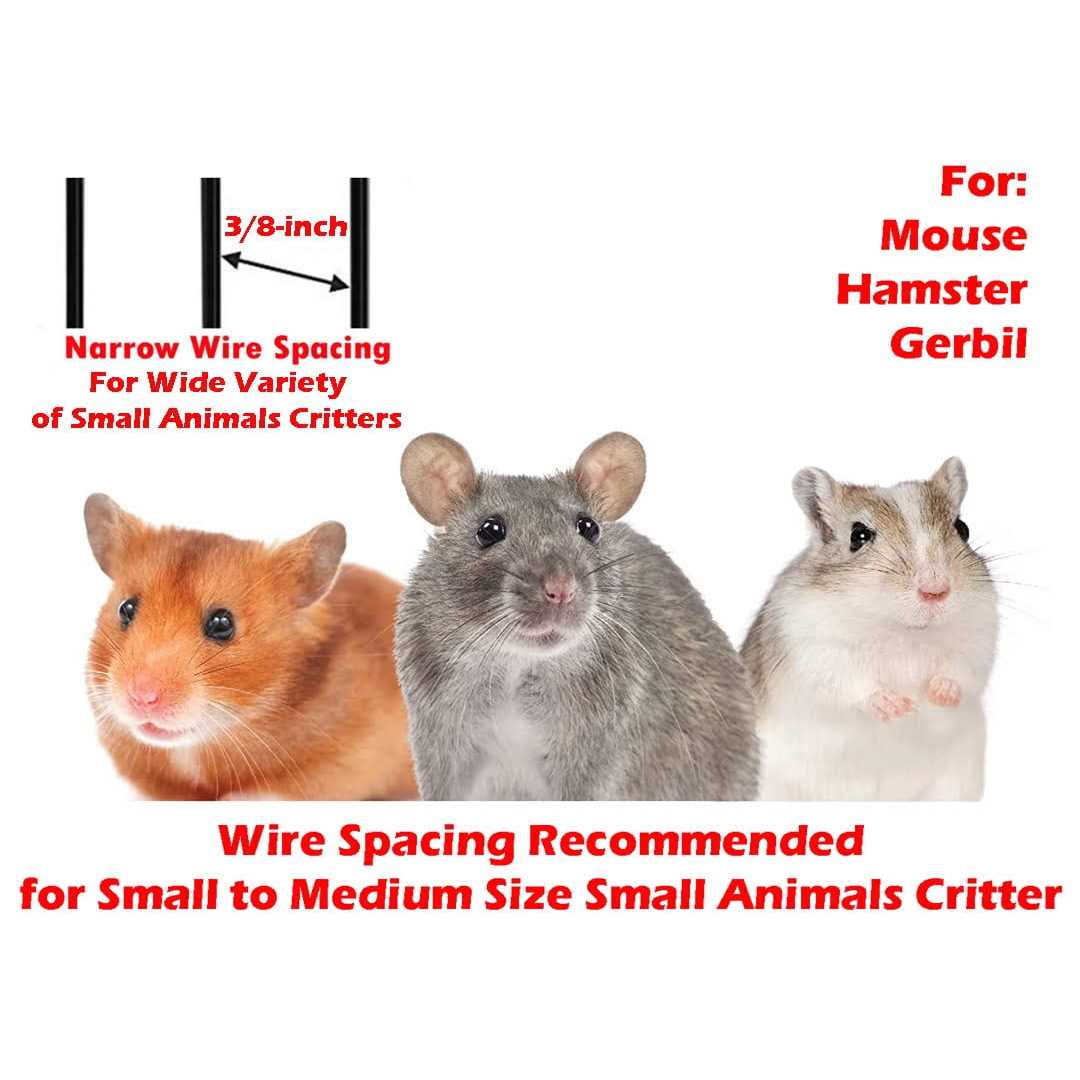 Mcage 3-story Ferret Chinchilla Sugar Glider Rats Guinea Pig Mouse Gerbil Hamster Hedgehog Animal Habitat Cage with Tight 3/8-Inch Wire Body Prevent