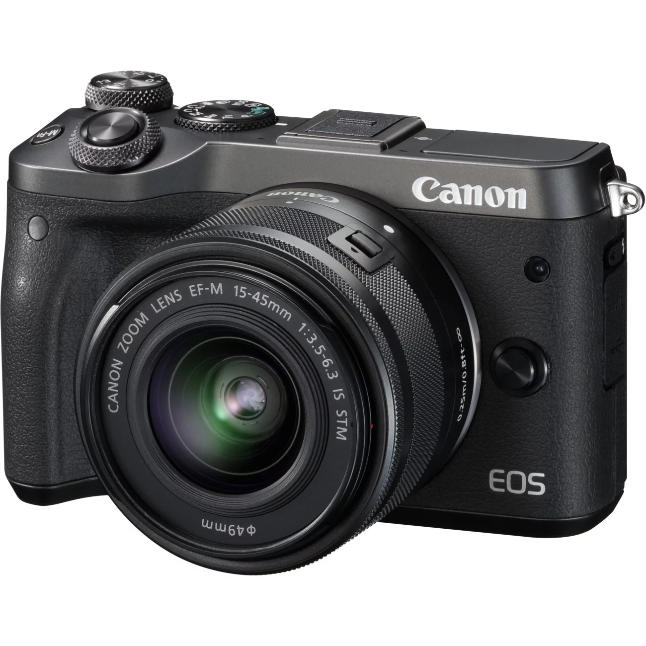 Canon EOS M6 - Digital camera - mirrorless - 24.2 MP - APS-C - 1080p / 60 fps - 3x optical zoom EF-M 15-45mm IS lens - Wireless LAN, NFC, Bluetooth