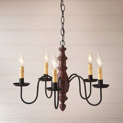 Country Inn Wood Chandelier in Americana Espresso