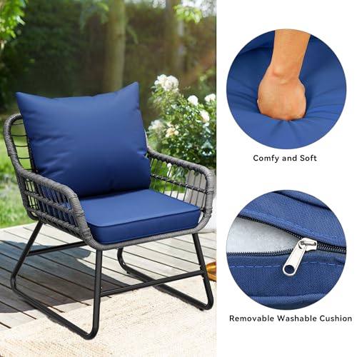 YITAHOME 4 Piece Patio Furniture Set, Wicker Outdoor Bistro Set