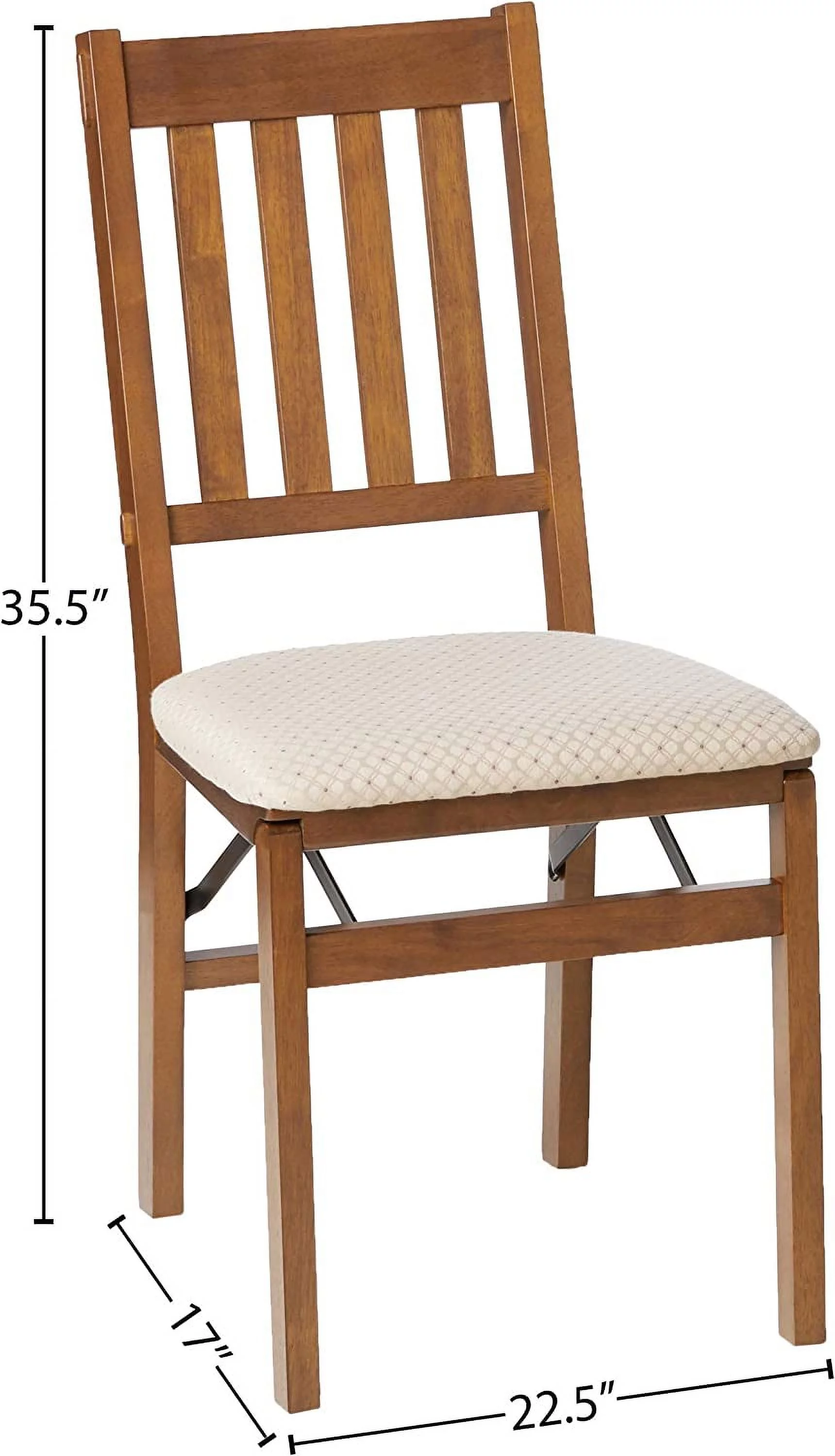 LIHONG STAKMORE Arts and Craft Folding Chair Fruitwood Finish, (Set of 2) , 22.5 in x 17 in x 35.5 in