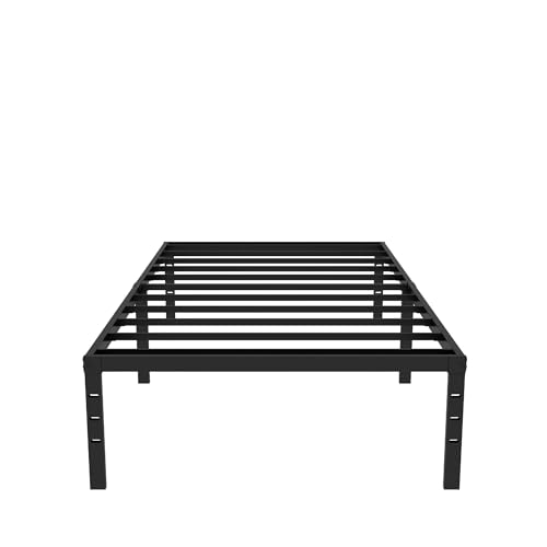 Full Size Bed Frame, 14 Inch Metal Platform Bed with Iron-Art Headboard & Footboard, Classic Bed Frame with Heavy Duty Metal Slats Support