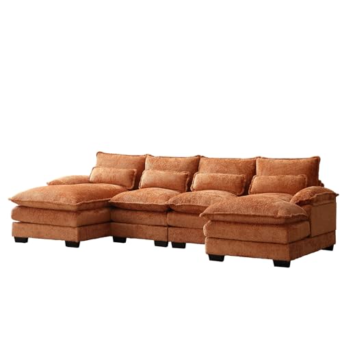 OUYESSIR U Shape Sectional Sofa Cloud Couch, 110" Upholstery Comfy Modular Sofa