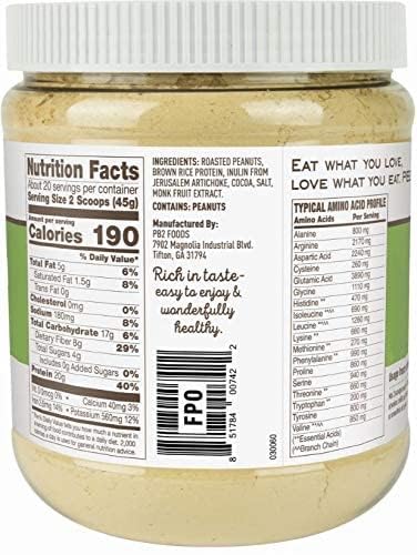 PB2 Performance Peanut Protein Powder with Madagascar Vanilla – [2 lb/32 oz Jar] – 20g of Vegan Plant Based Protein Powder, Non GMO, Gluten Free
