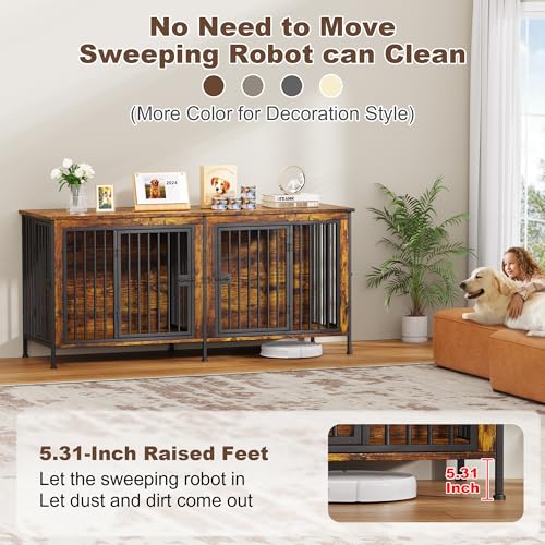 EasyCom 39.96" XL Wooden Large Dog Crate Furniture for Medium and Large Breed