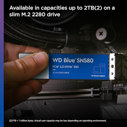 Western Digital 4TB WD Blue SN5000 NVMe Internal Solid State Drive SSD - PCIe Gen 4.0, M.2 2280, Up to 5,500 MB/s - WDS400T4B0E