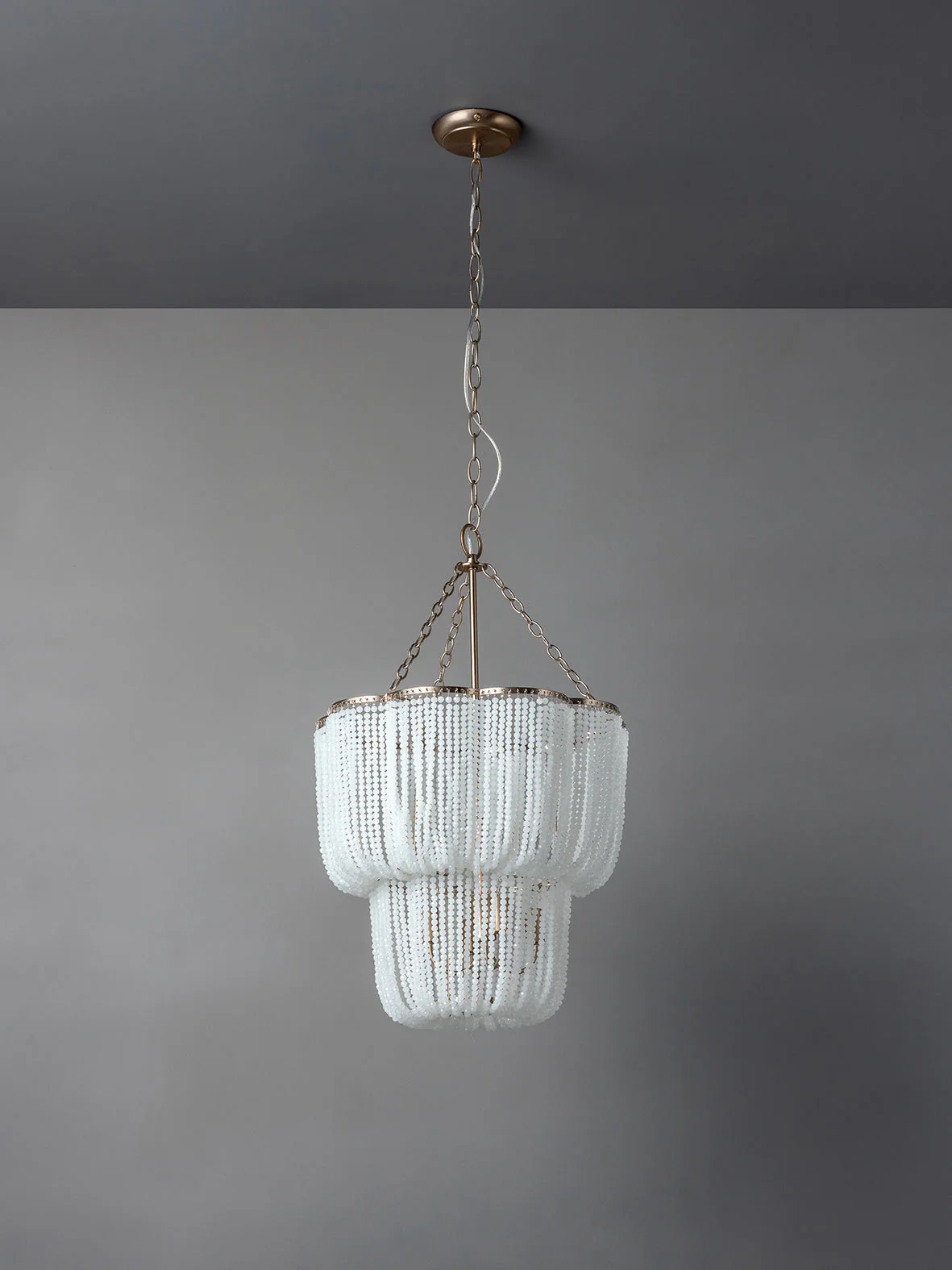 Pello - 4 light white scalloped chandelier