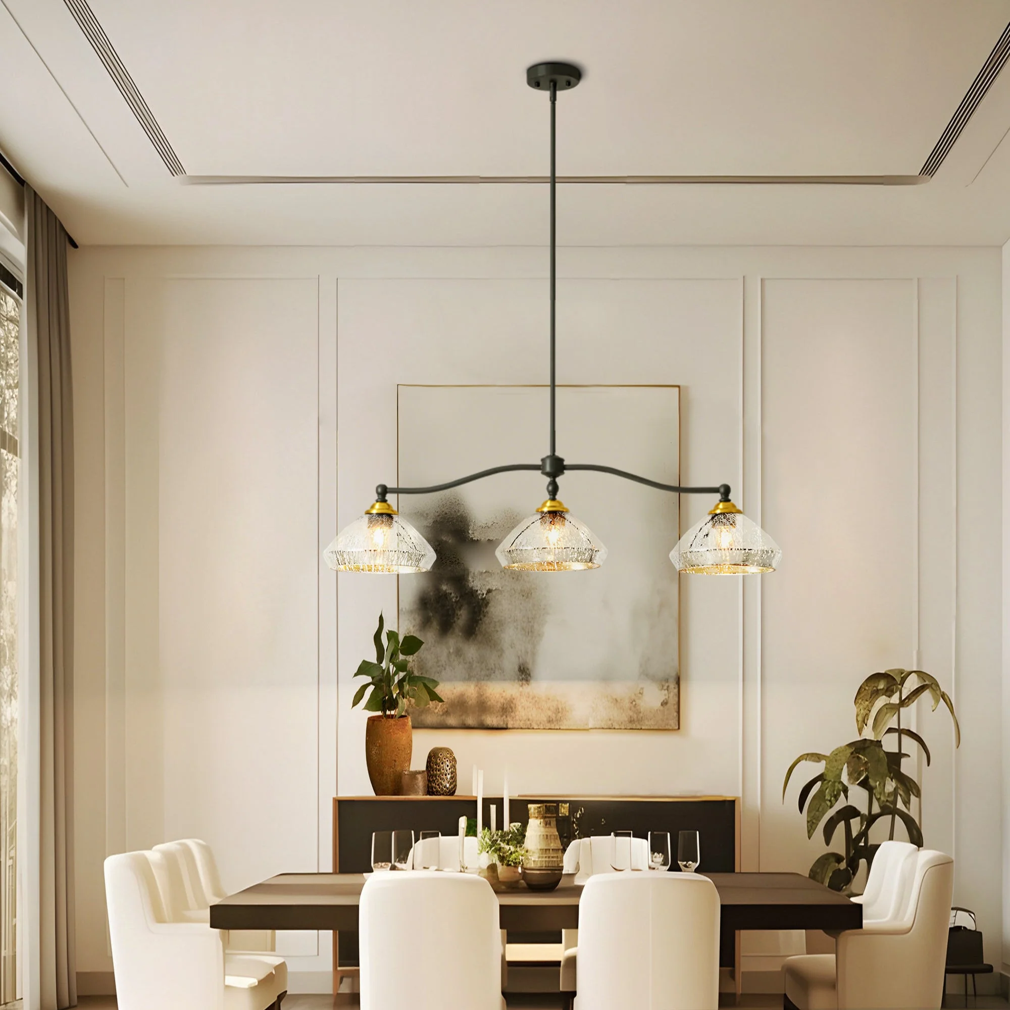 Zanthor 3-Light Dimmable Farmhouse Cone Chandelier (39)