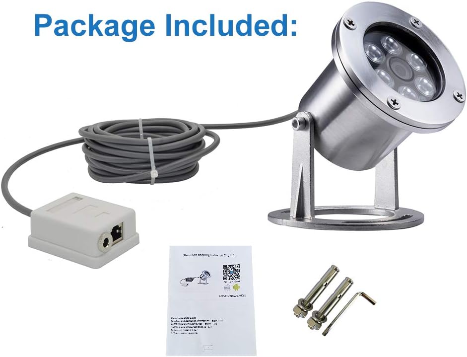 Barlus Underwater Koi Pond Camera 304 Stainless Steel IP68 1080P 2MP POE IP Camera