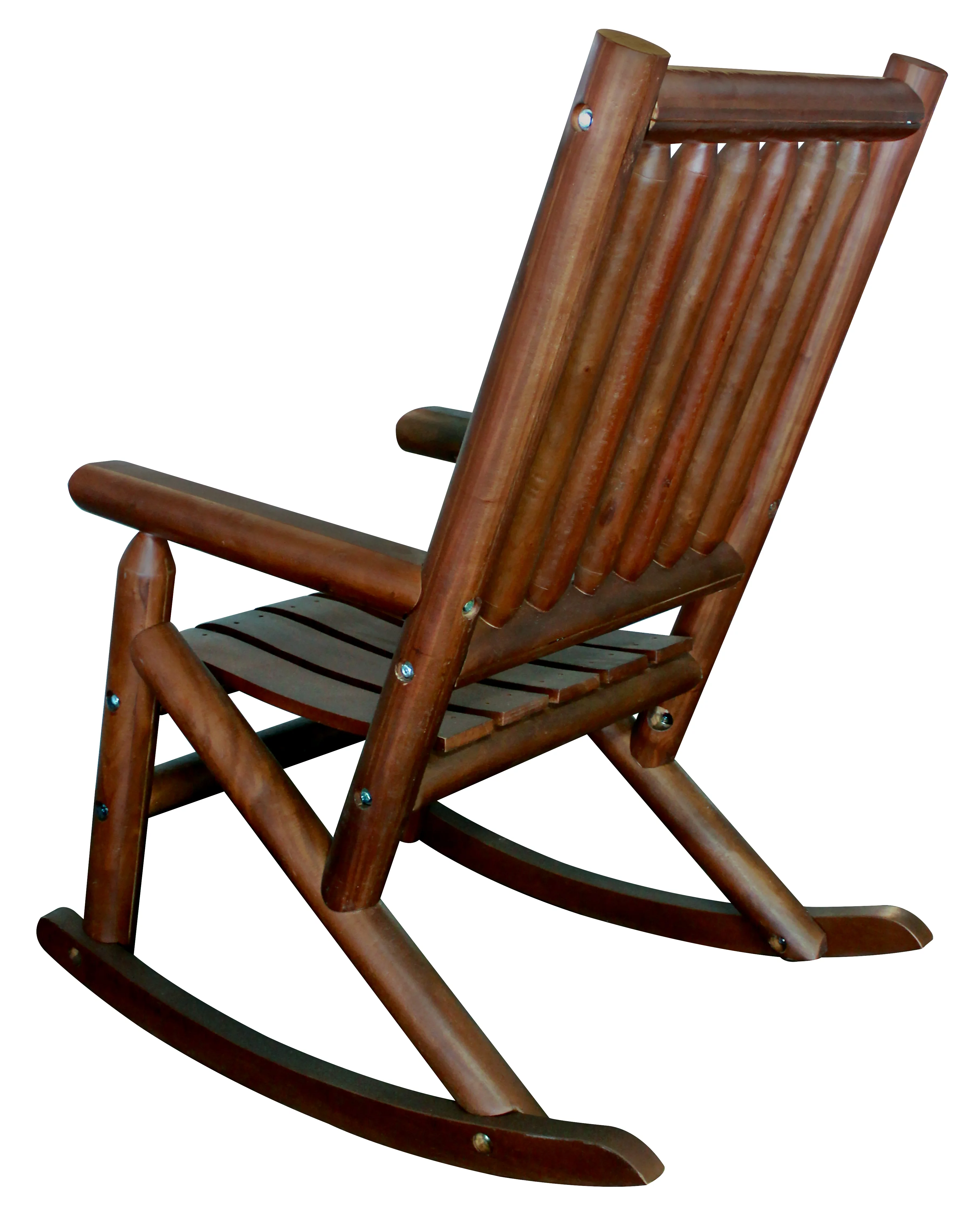 Leigh Country TX 86000 Cherry Amber-Log Adult Wood Rocker - Brown