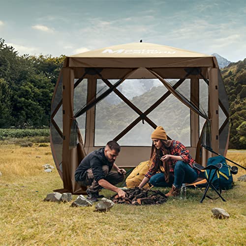 MASTERCANOPY 12x12FT Pop Up Gazebo Screen Tent - Instant Screen House with Netting, Quick Set, Outdoor Canopy Shelter with Carry Bag for Camping