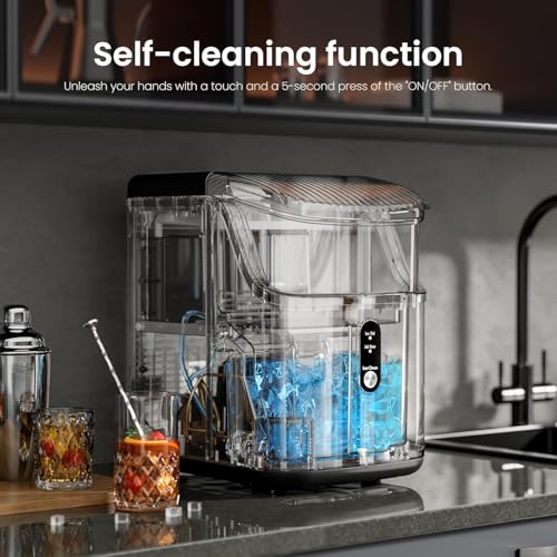 Nugget Ice Makers Countertop, 35Lbs/24H Portable Ice Maker Machine with Chewable Ice
