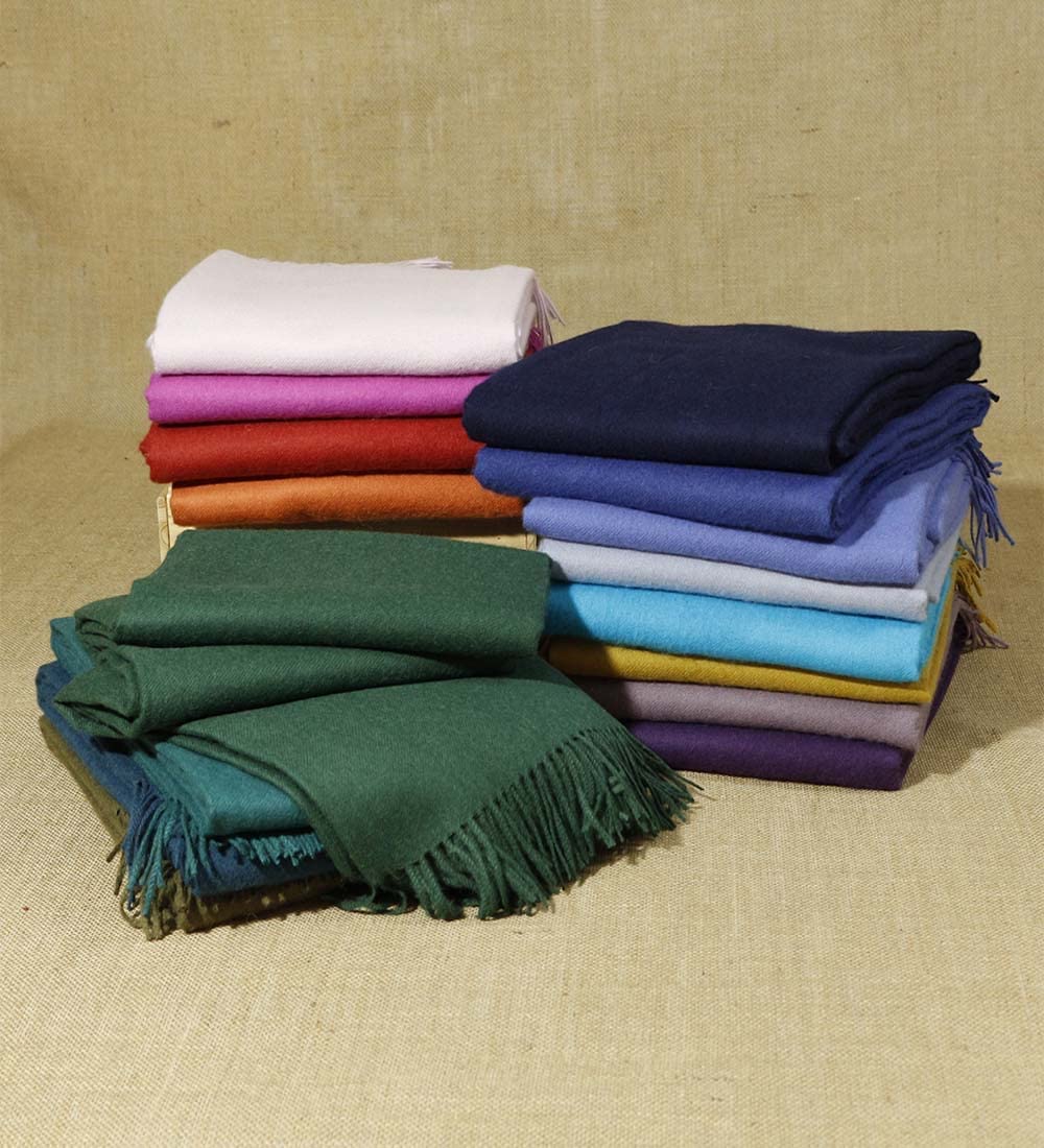 100% Baby Alpaca Wool Blanket Throw Solid Color Design for Bed Couch Sofa Soft Warm Peruvian Alpaca Wool Blankets 72" x 52" (Mink)