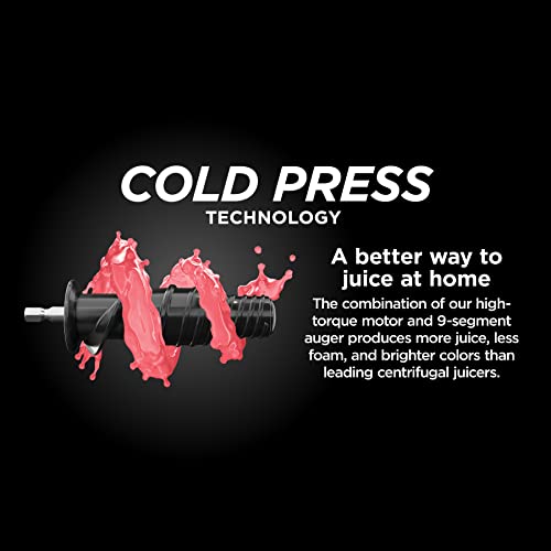 Ninja NeverClog Cold Press Juicer, Powerful Slow Juicer with Total Pulp Control, Countertop, Electric, 2 Pulp Functions, Dishwasher Safe