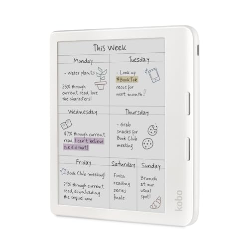 Kobo Libra Colour | eReader | 7" Glare-Free Colour E Ink Kaleido 3 Display | Dark Mode Option | Audiobooks | Waterproof (White)