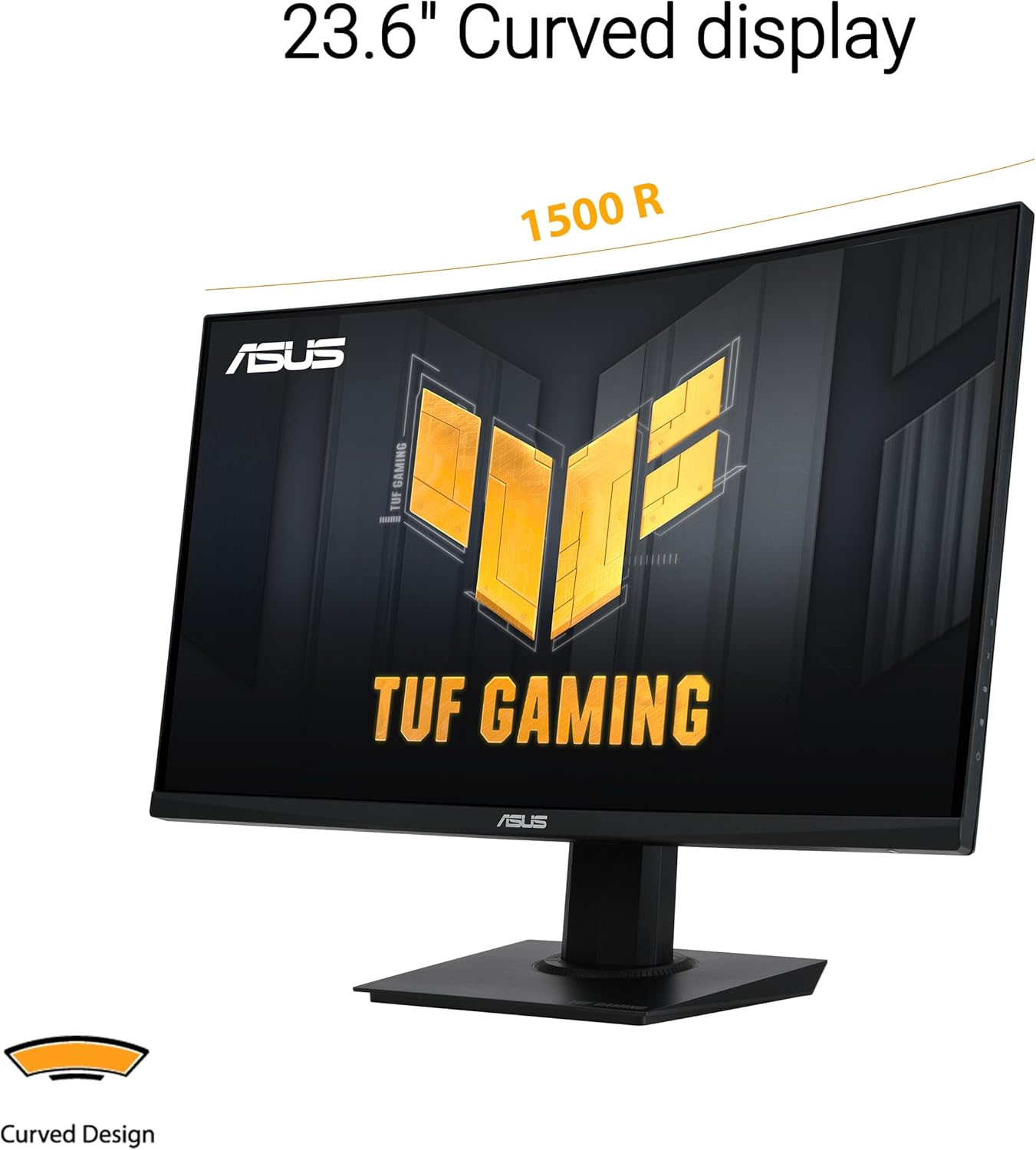 ASUS TUF Gaming 24” (23.6 inch viewable) Curved Monitor (VG24VQER) – FHD, 180Hz, 1ms, DCI-P3 90%, Extreme Low Motion Blur Sync, FreeSync