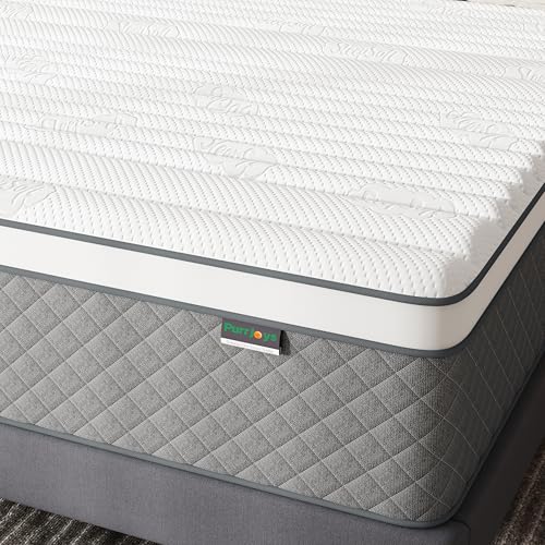 Full Mattress, 12 Inch Full Size Mattress with Cooling-Gel Memory Foam &Pocket Spring Hybrid, CertiPUR-US Certified, Medium Firm
