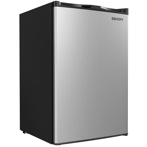 EUHOMY Upright freezer, 3.0Cubic Feet, Single Door Compact Mini Freezer with Reversible Door,Small freezer for Home/Dorms/Apartment/Office, Black