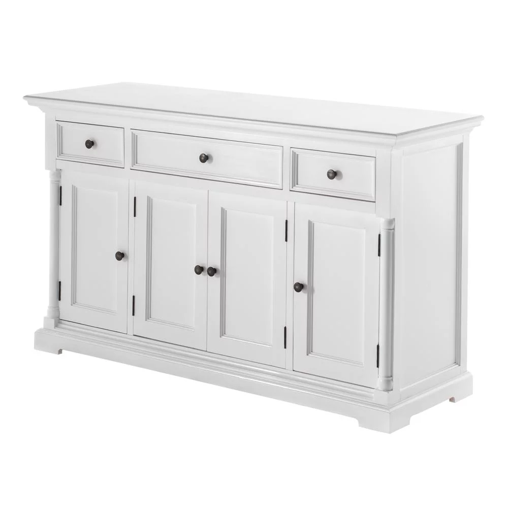 Classic White Four-Door Buffet with Three Drawers, Belen Kox