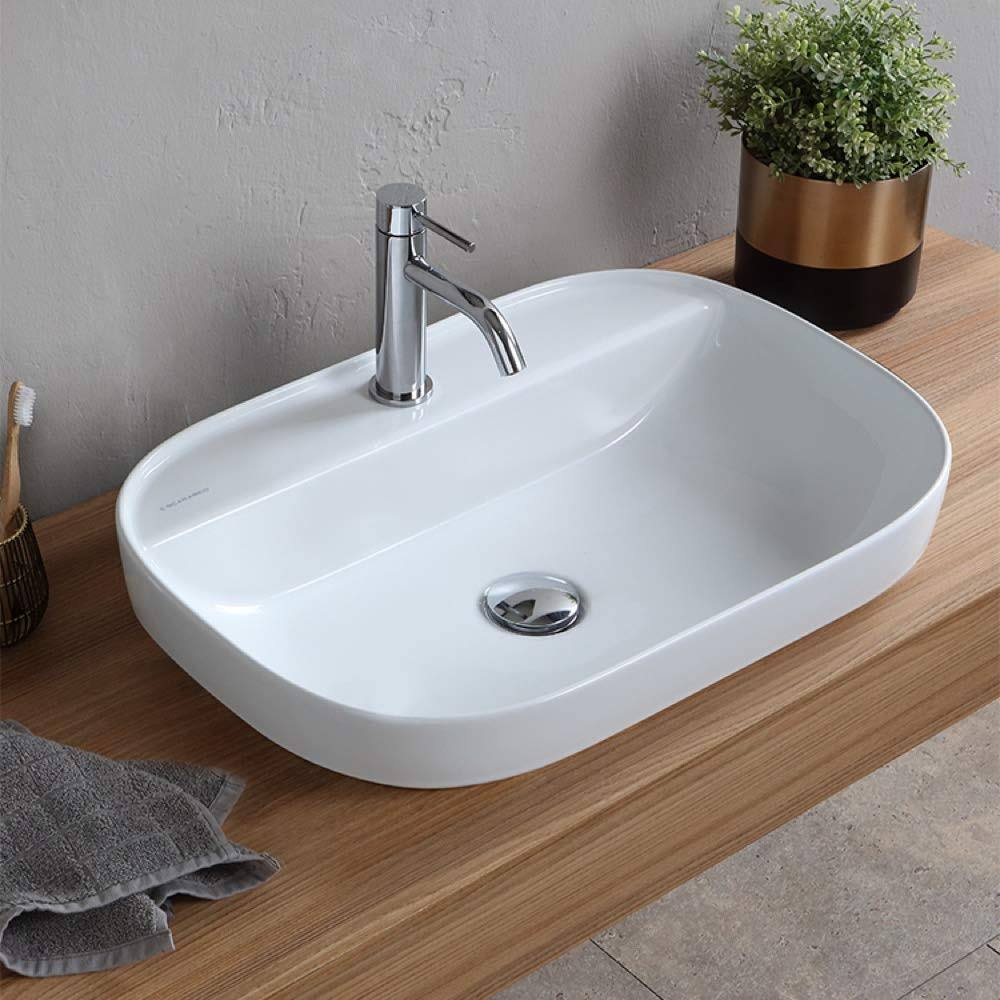 Scarabeo 1810-One Hole Bathroom Sink, One, White