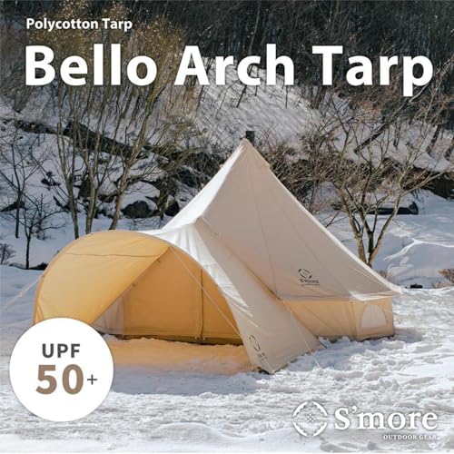 S'more Canvas Bell & Teepee Camping Tent, Water Resistant, Hot Tent with Stove Jack, 4 Season Outdoor Glamping Tent