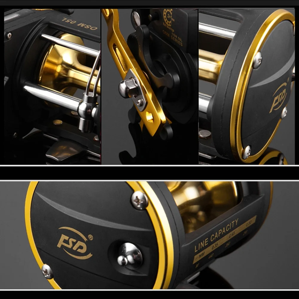 Walmeck Full Metal Trolling Fishing Reels Right Hand Drum Wheel Boat Sea Fishing Reel