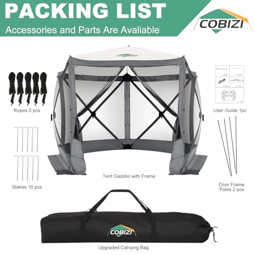 COBIZI 12x12ft Pop up Gazebo Screen Tent Screen House for Camping, Camping Outdoor Screened Gazebo, Canopy Tent