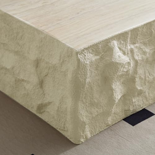 JUSTONE 15.75 ''Round Coffee Table, Accent End Table for Living Room Office Apartment, Modern Minimalist Side Table with Faux Marble Pattern
