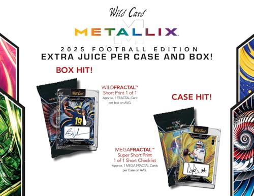 2025 Wild Card Metallix Pro-Look Football Hobby Trading Card Box (6 Encased AUTOGRAPHED Cards Per Box)