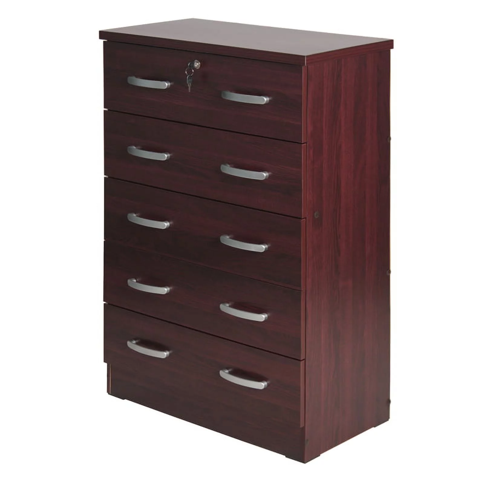 Home Square 3-Piece Set with Twin Bed Dresser with Lock and Nightstand in Black