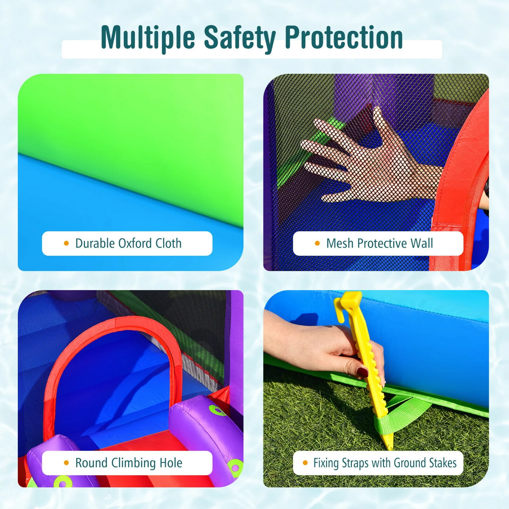 Gymax Inflatable Water Slide Castle Kids Bounce House w/ Octopus Style Blower Excluded