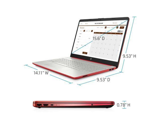 HP 15-dw0081 Pentium Silver N5000 1.1GHz 500GB 4GB Win10 Webcam Scarlet Red