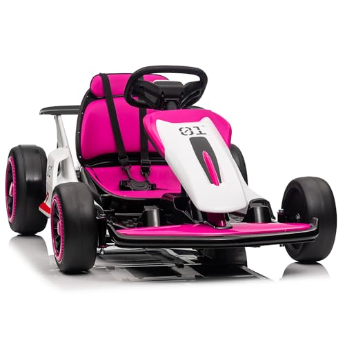 Kids Go Kart, Ride On Drift Kart with Dual 200W Motors, 24V Battery Powered Electric Drift Car, Outdoor 2-Speed Ride On Racing Toy for Boys Girls 6+