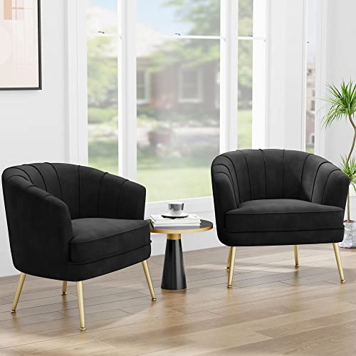 Andeworld Velvet Accent Chair, Upholstered Modern Single Sofa Side Chair