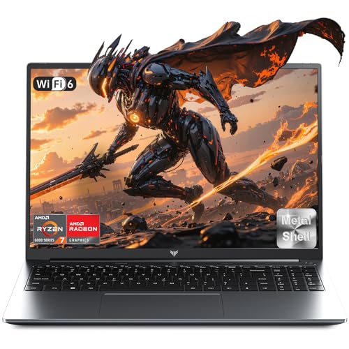 2025 Gaming Laptop, Laptop with AMD Ryzen 7 7735HS(8C/16T, Up to 4.75GHz), 16GB DDR5 512GB NVMe SSD Laptop Computer, Up to 4TB, 16-inch FHD Display