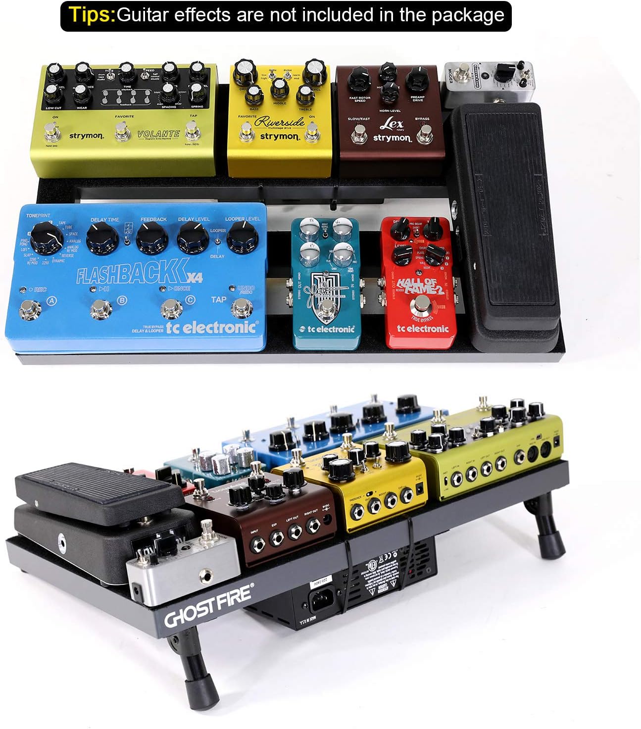 Ghost Fire Guitar Pedal Board Aluminum Alloy Super light Effect Pedalboard with Carry CASE (19.8''x11.5''SPL-04 PC)
