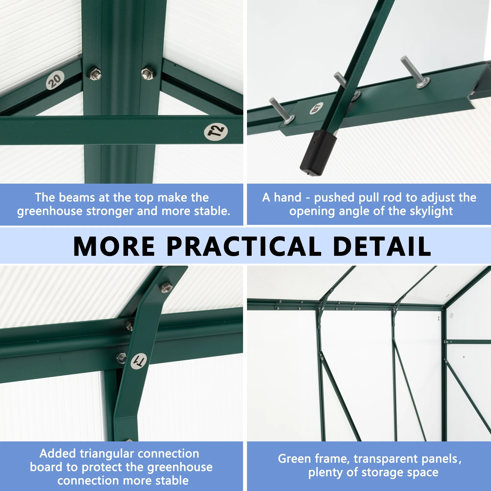 Greenhouse for Outdoors, 6' x 10' Aluminum Greenhouse with Window, Sliding Door