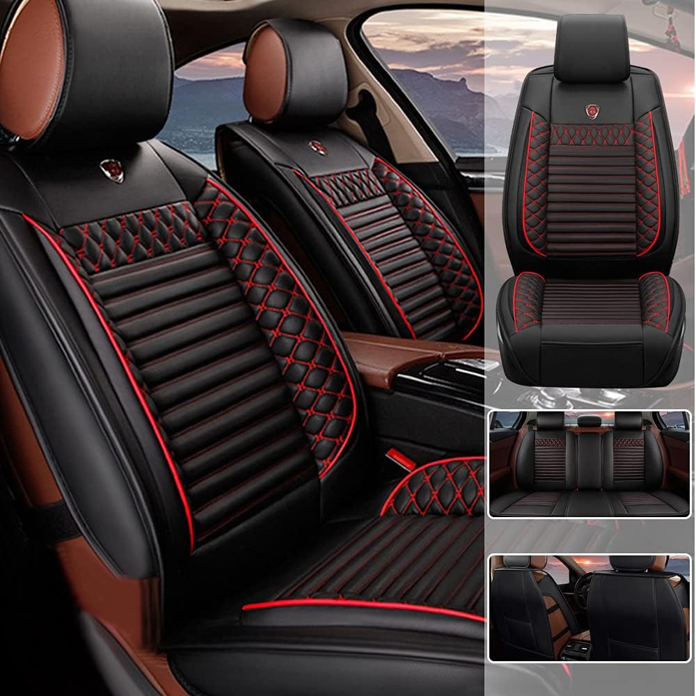 Car Seat Covers Breathable Premium PU Leather Universal Fit Auto Interior Accessories Automotive Cover Cushion for Cars & SUV Truck Front Seat(Front