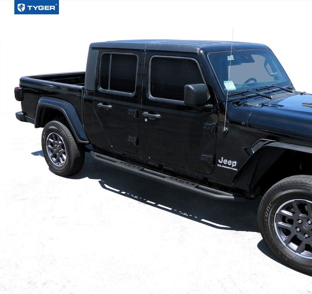 Tyger Auto TG-JA2J2359B Star Armor Kit Compatible with 2020-2022 Jeep Gladiator JT 4 Doors | Textured Black | Side Step | Nerf Bars | Running Boards