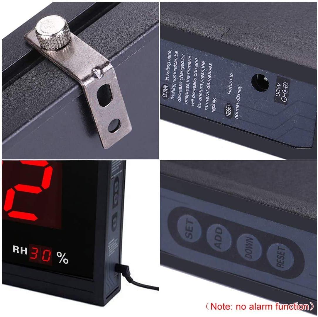 18.9 Inch Oversized LED Digital Wall Clock Large Display with Indoor Temperature Date and Day of Week