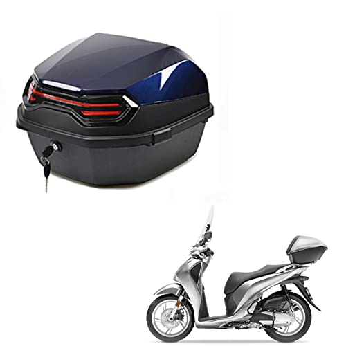 Tough Style Motorcycle Trunk 40X40X28 cm Bike Top Box Can Store Helmet W/ 2 Keys Universal Mounting Trunk Tour Tail Box/Green