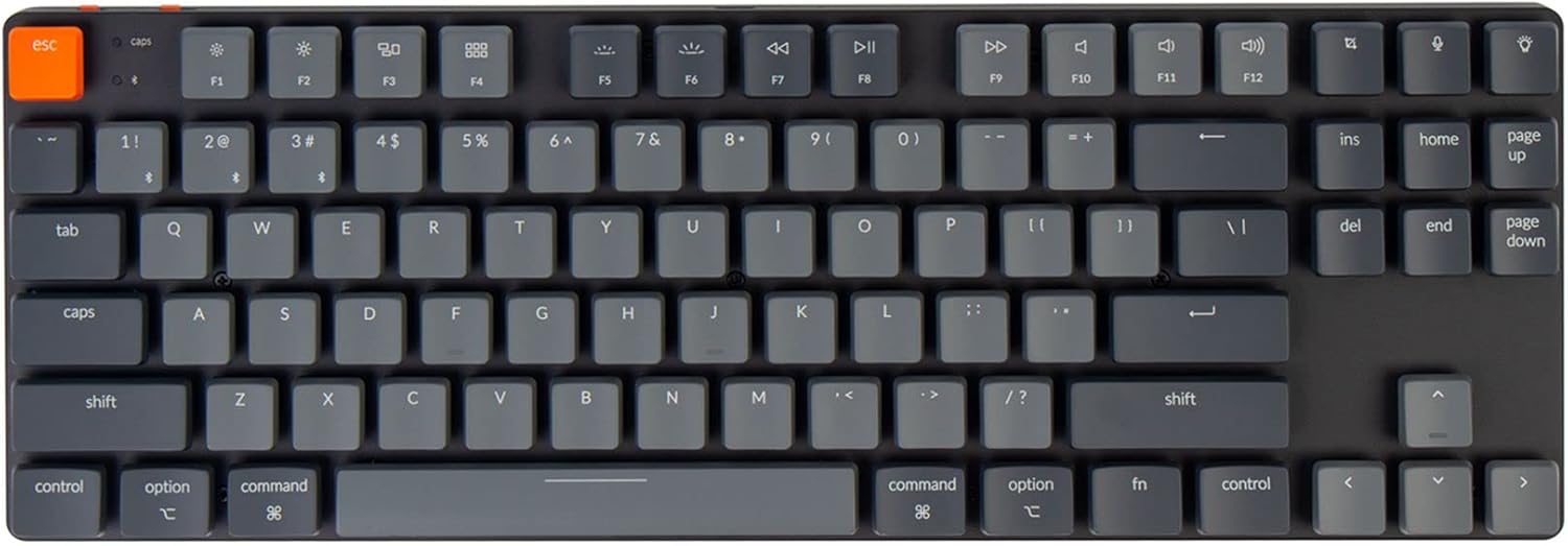 Keychron K1 SE, 87 Keys Ultra-Slim Wireless Bluetooth/USB Wired Mechanical Keyboard with White LED Backlit