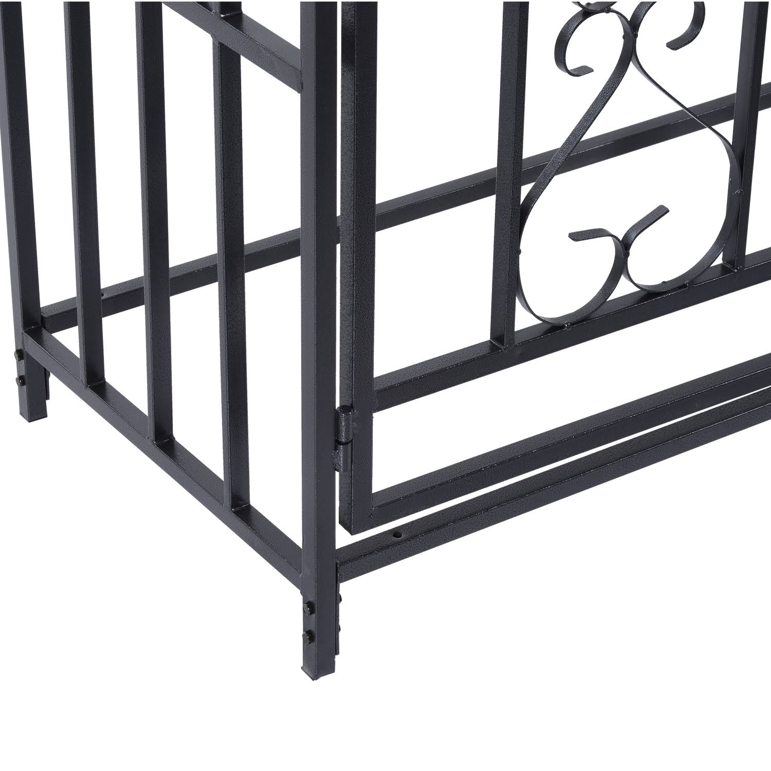 Outsunny Decorative Metal Gated Garden Arch, Black