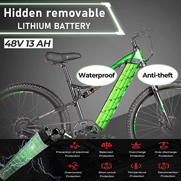 Electric Mountain Bikes for Adults 27.5'' Electric Bicycle, Hydraulic Brakes, 500W Ebike with13ah Removable Lithium Battery Moped Cycle