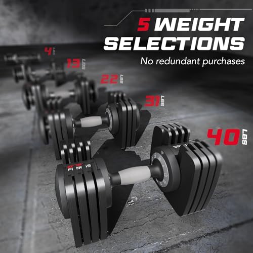 Keppi Adjustable Dumbbells Set-25lb/40lb/55lb/60lb, Anti-Slip Metal Fast Adjust Weight Handle, Exercise & Fitness for Full Body Workout