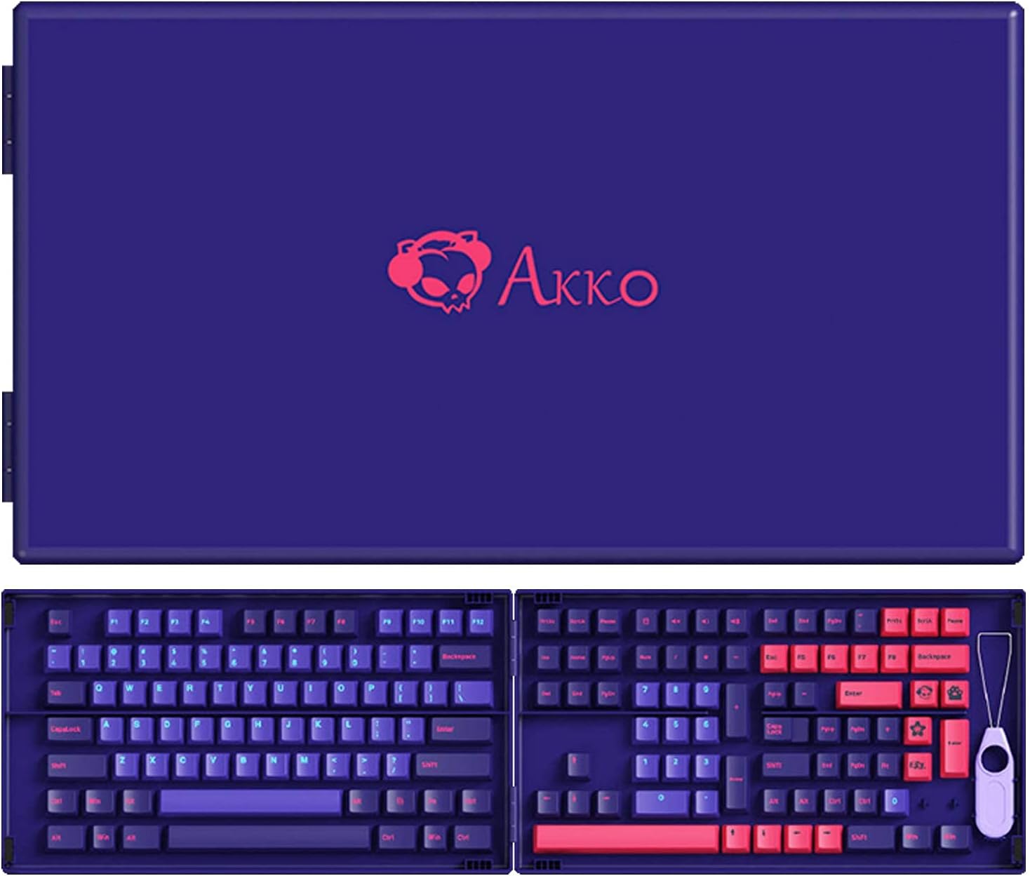 Akko Neon 158-Key ASA Profile PBT Double-Shot Full Keycap Set for Mechanical Keyboards with Collection Box